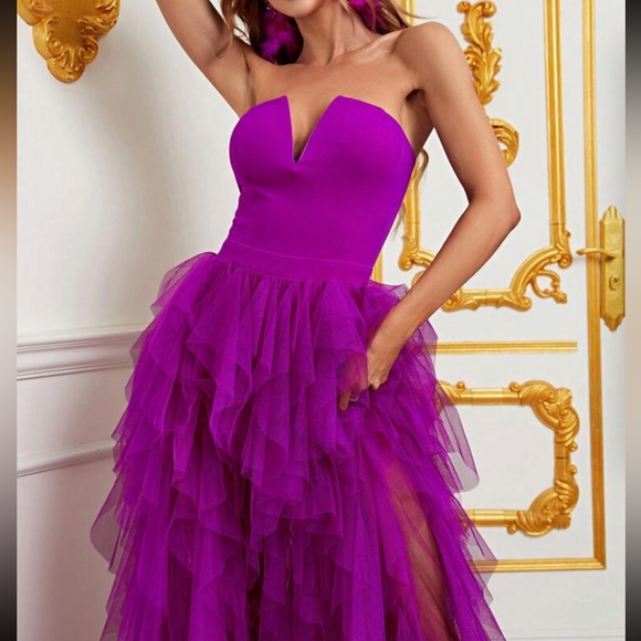 Luxe mesh tube party gown dress - Picture 6 of 6